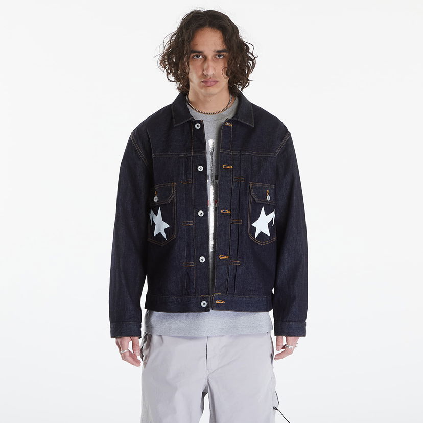 Takki BAPE A BATHING APE Sta Denim Jacket Type-02 Navy Blue Tummansininen | 001LJK301002M ING