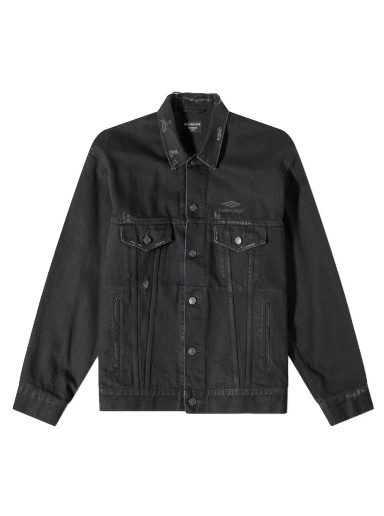 Takki Balenciaga Back Logo Oversized Denim Jacket Musta | 704298-TBP47-1029