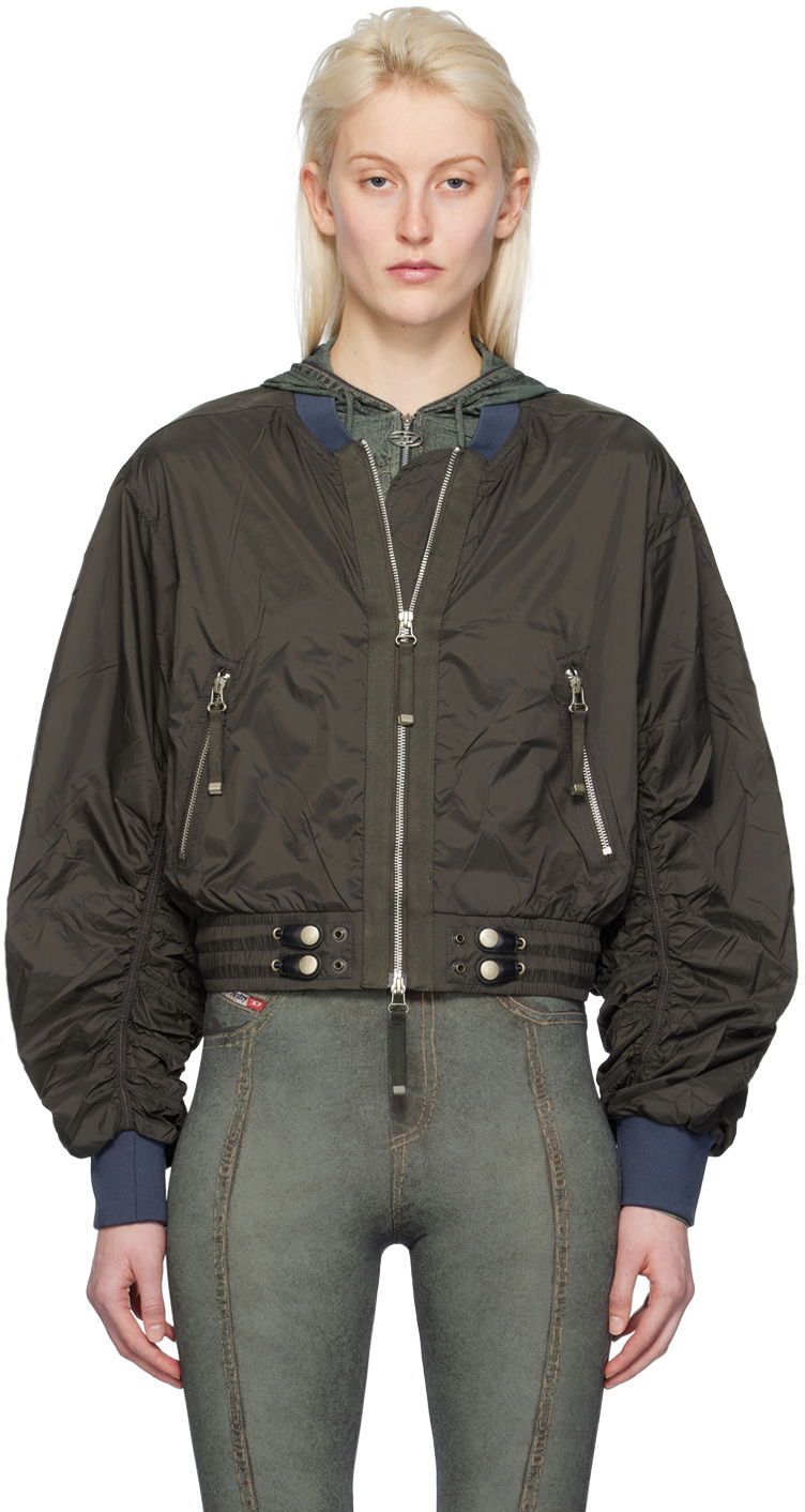 Bomber-takki Diesel G-Noak Bomber Jacket "Khaki" Harmaa | A08450 0BIAM