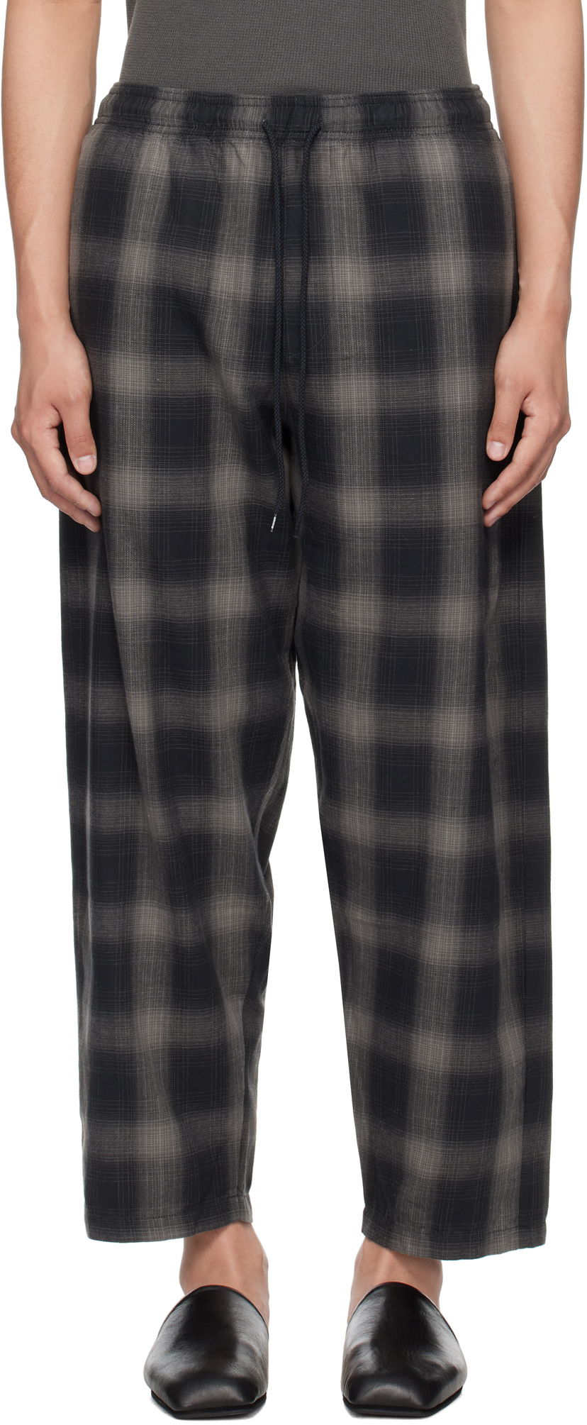 Housut Neighborhood Neighborhood Check Easy Trousers Musta | 251TSNH-PTM03
