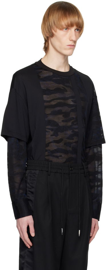 T-paita Feng Chen Wang Feng Chen Wang Camouflage Layered T-Shirt Musta | FMS15SS05, 1