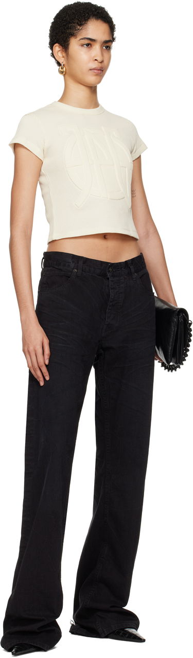 Crop top Jean Paul Gaultier Jean Paul Gaultier 'The JPG' Cropped T-Shirt Beige | 25/33-F-TS097E-J071-03, 3