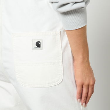 Housut Carhartt WIP Bib Newcomb Drill Denim Dungarees Valkoinen | I026561, 1