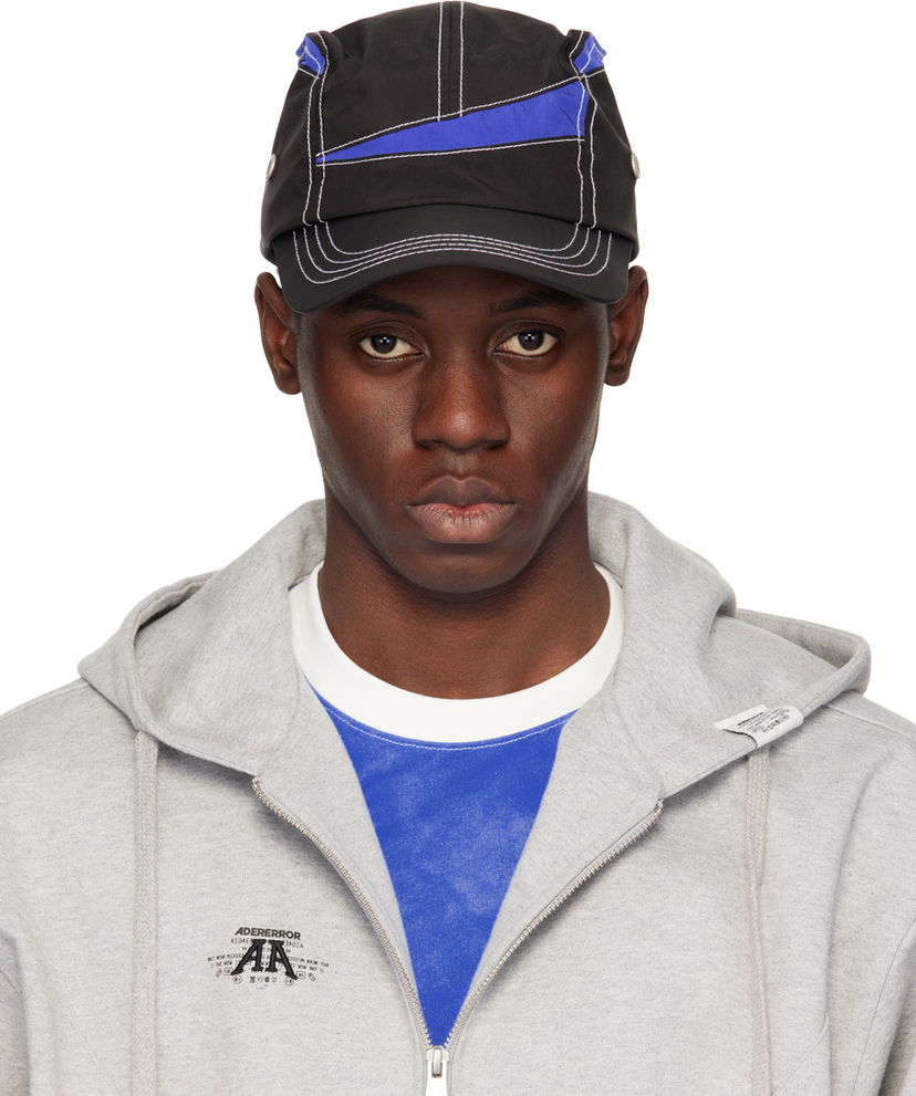 Korkki ADER ERROR Contrast Stitch Cap Musta | BN01SSHW0202BK