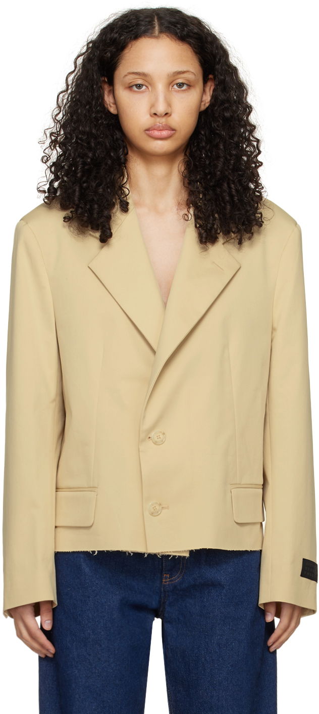 Takit Maison Margiela MM6 Raw Hem Blazer Beige | S52BN0133 S54452