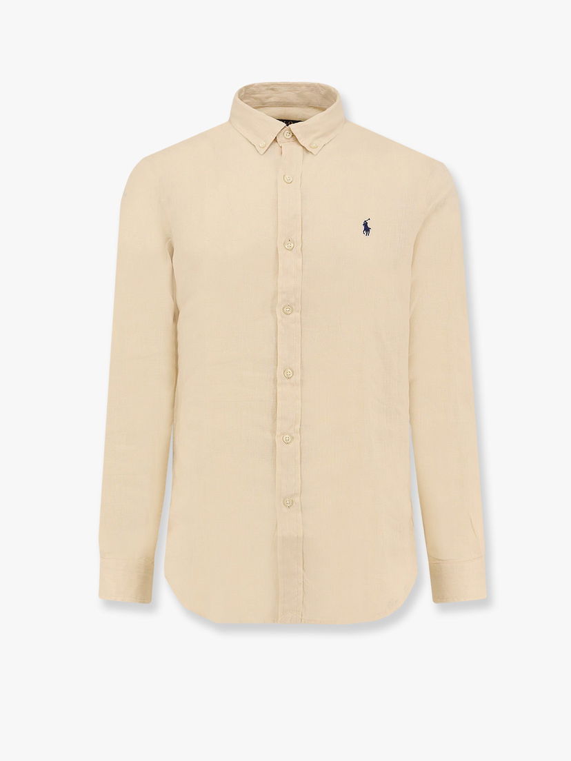 Poolopaita Polo by Ralph Lauren Polo Ralph Lauren Men's Long Sleeve Button-Down Shirt Beige | 710968915005