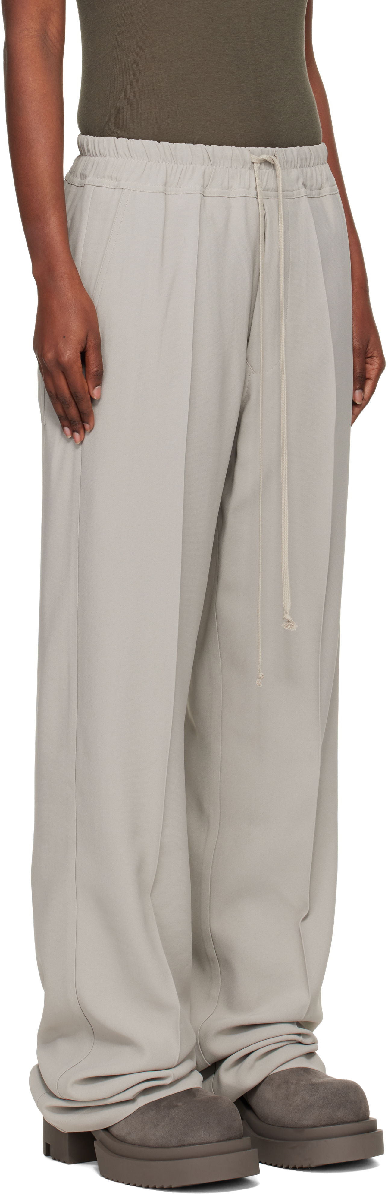 Housut Rick Owens Rick Owens Concordians Dietrich Drawstring Trousers Harmaa | RP02E4325 HY, 1