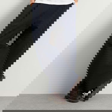 Housut Studio Nicholson Studio Nicholson Pleated Wide-Leg Trousers, Size Large Tummansininen | SORTESNM-1248-DKN, 5