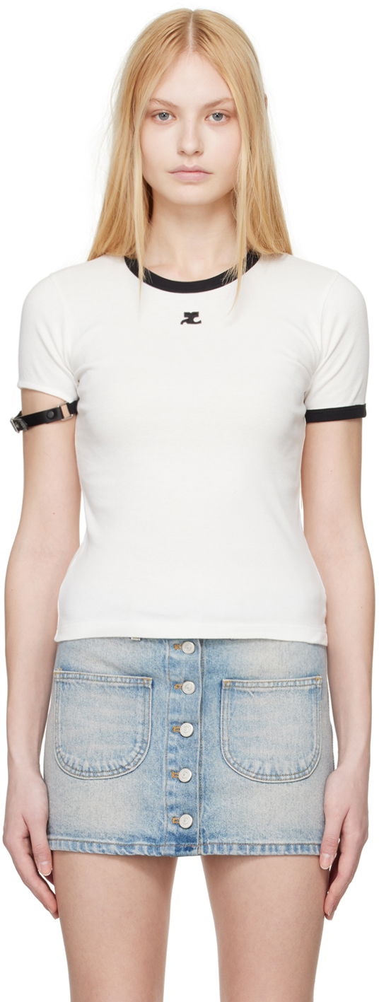 T-paita Courrèges Courrèges Buckle T-Shirt Valkoinen | 124JTS117JS0070