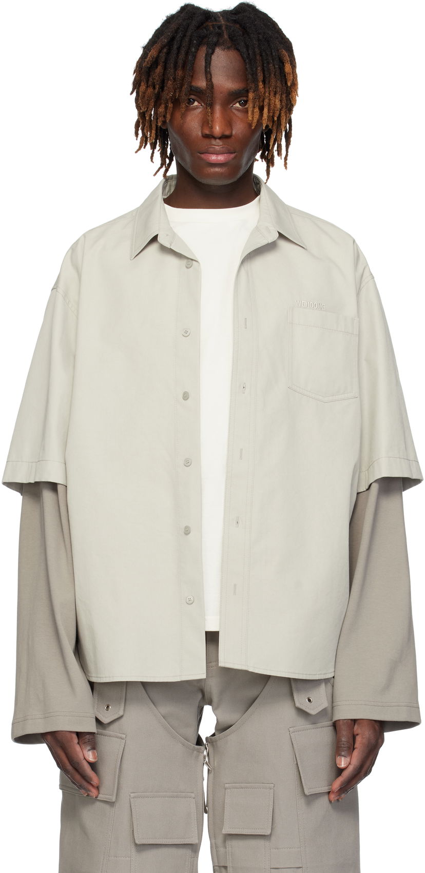 Paita We11done We11done Layered Shirt Harmaa | WD-SH0-25-162-M-GY