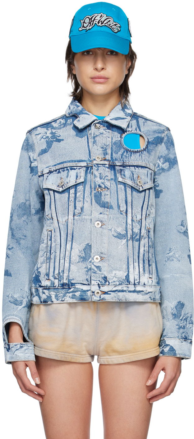 Takki Off-White Blue Sky Meteor Denim Jacket Sininen | OWYE027S23DEN0034000