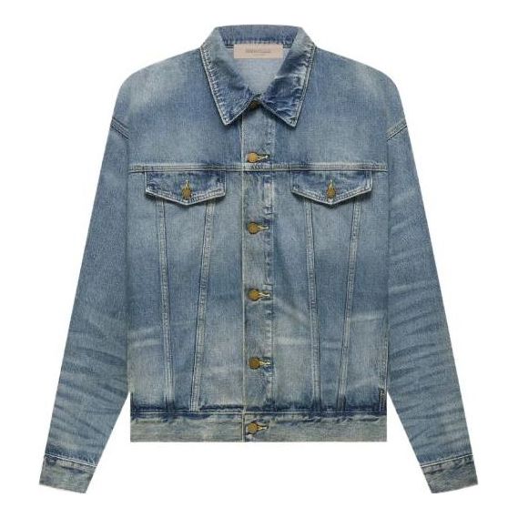 Takki Fear of God Essentials Denim Trucker Jacket Sininen | FOG-FW22-005