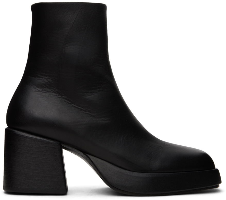 Kengänhoito Marsèll Marsèll Plattino Block Heel Leather Ankle Boots Musta | MW7020 199, 0