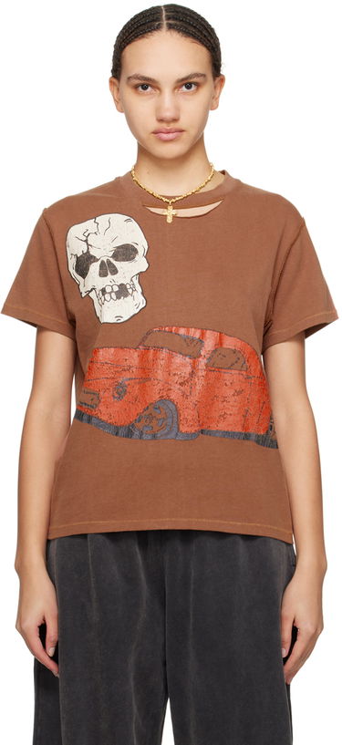 T-paita ERL ERL Skull & Car Graphic T-Shirt Ruskea | ERL08T005, 0