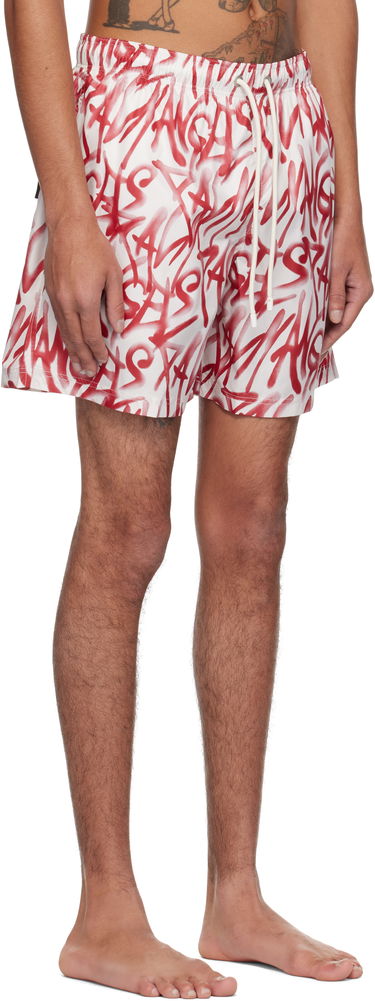 Uimapuvut Palm Angels Palm Angels Graffiti Print Swim Shorts Valkoinen | PMFD012S25FAB0010325, 1