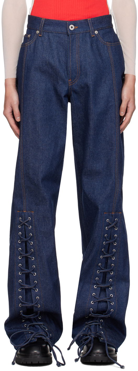 Jeans Jean Paul Gaultier Jean Paul Gaultier Lacing Detail Jeans Sininen | 24/30-F-PA151P-D015-55