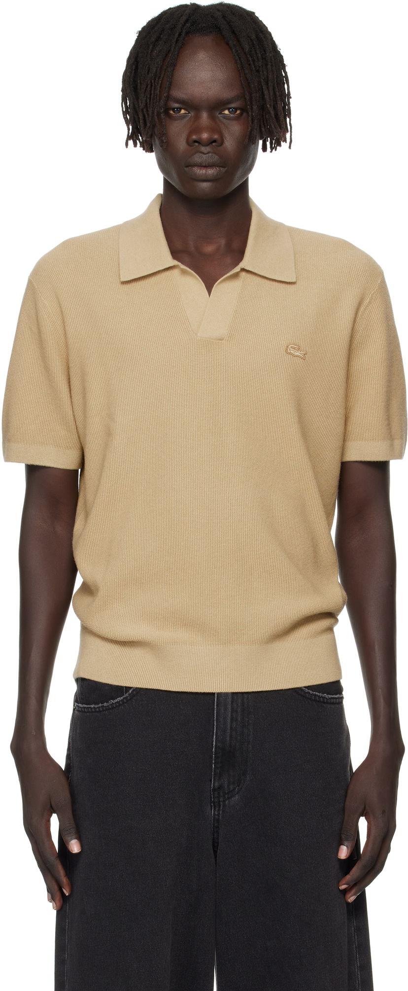 Poolopaita Lacoste Lacoste Open Collar Polo Beige | AH5186_02S