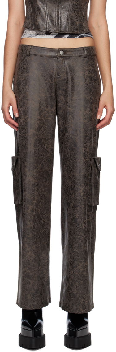 Cargo housut Miaou Miaou Elias Faux-Leather Cargo Pants Ruskea | 1034DVSVAR, 0