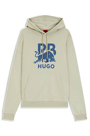 Huppari BOSS RB cotton-terry hoodie with bull graphic Beige | 50549313