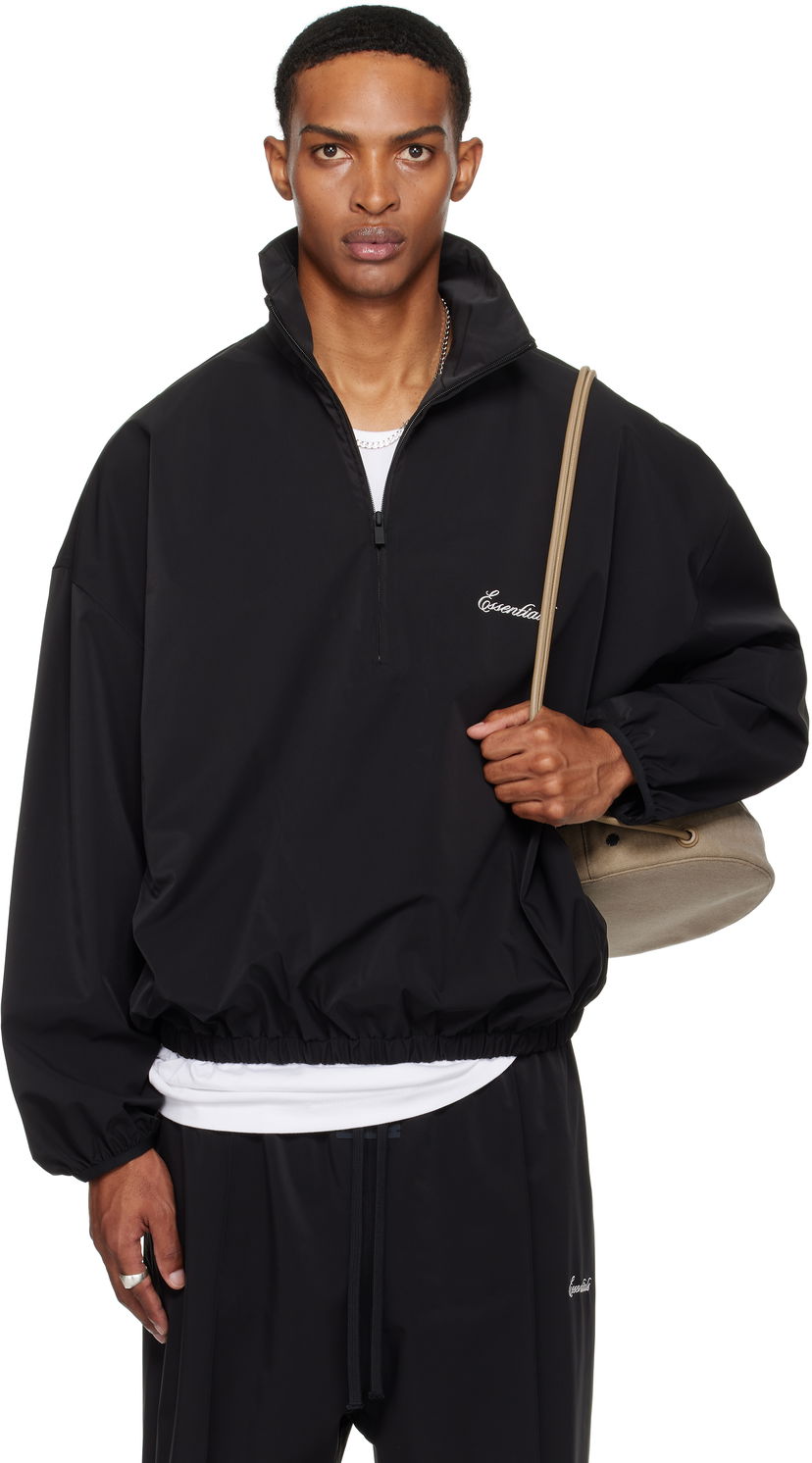 Takki Fear of God ESSENTIALS Sporty Half-Zip Jacket Musta | 202SP256720F