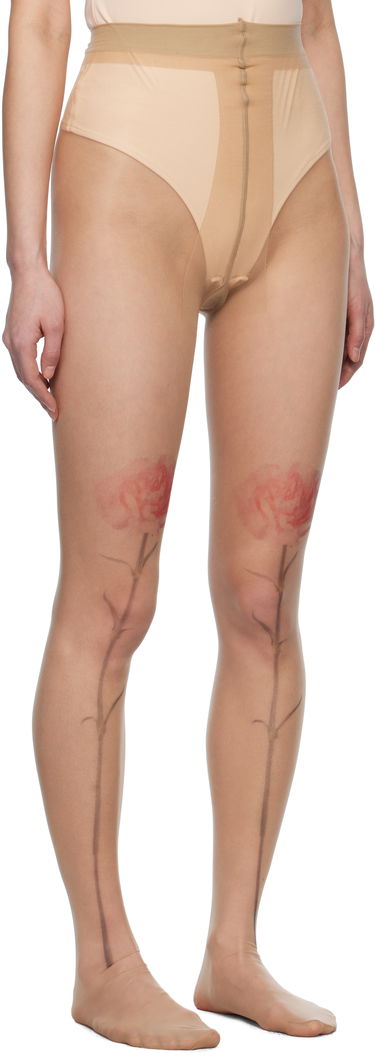 Sukat Simone Rocha Simone Rocha Sheer Carnation Tights Beige | SOCK57 0635, 1