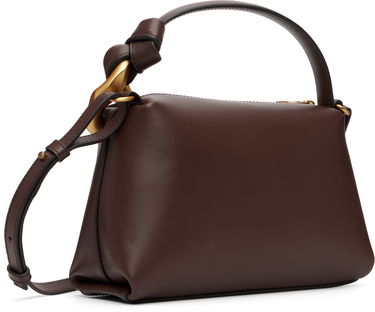 Olkalaukku JW Anderson JW Anderson The JWA Small Corner Leather Shoulder Bag with Sculptural Link Handle Ruskea | HB0758-LA0232, 2
