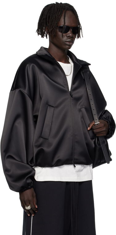Bomber-takki Fear of God ESSENTIALS Bonded Satin Zip-Up Bomber Jacket Musta | 202SP258070F, 1