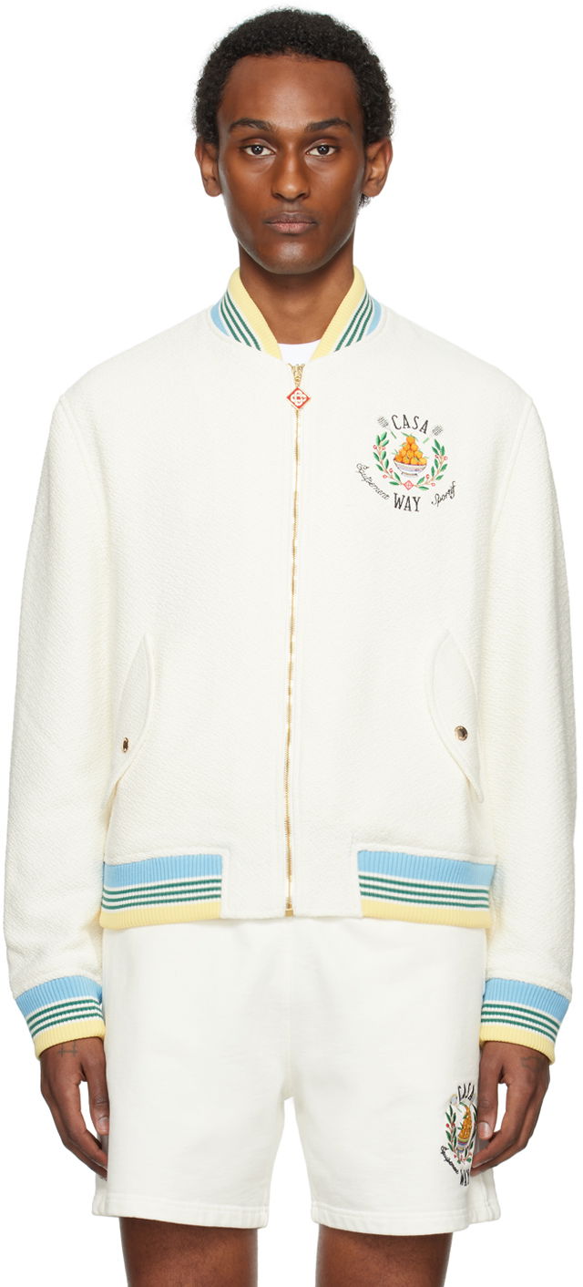 Bomber-takki Casablanca Bomber Jacket Valkoinen | MPS24-OT-102-01