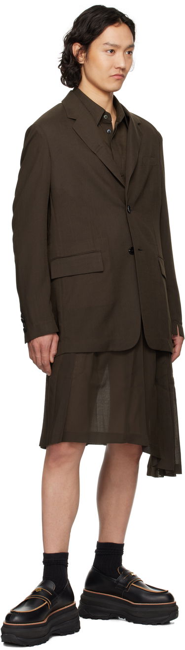 Hame Feng Chen Wang Feng Chen Wang Pleated Asymmetrical Skirt Ruskea | FUS19SK01K, 3