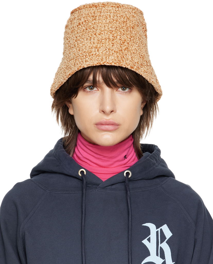 Hattu BY FAR Textured Knit Bucket Hat Beige | 23CRROBTNCHEN
