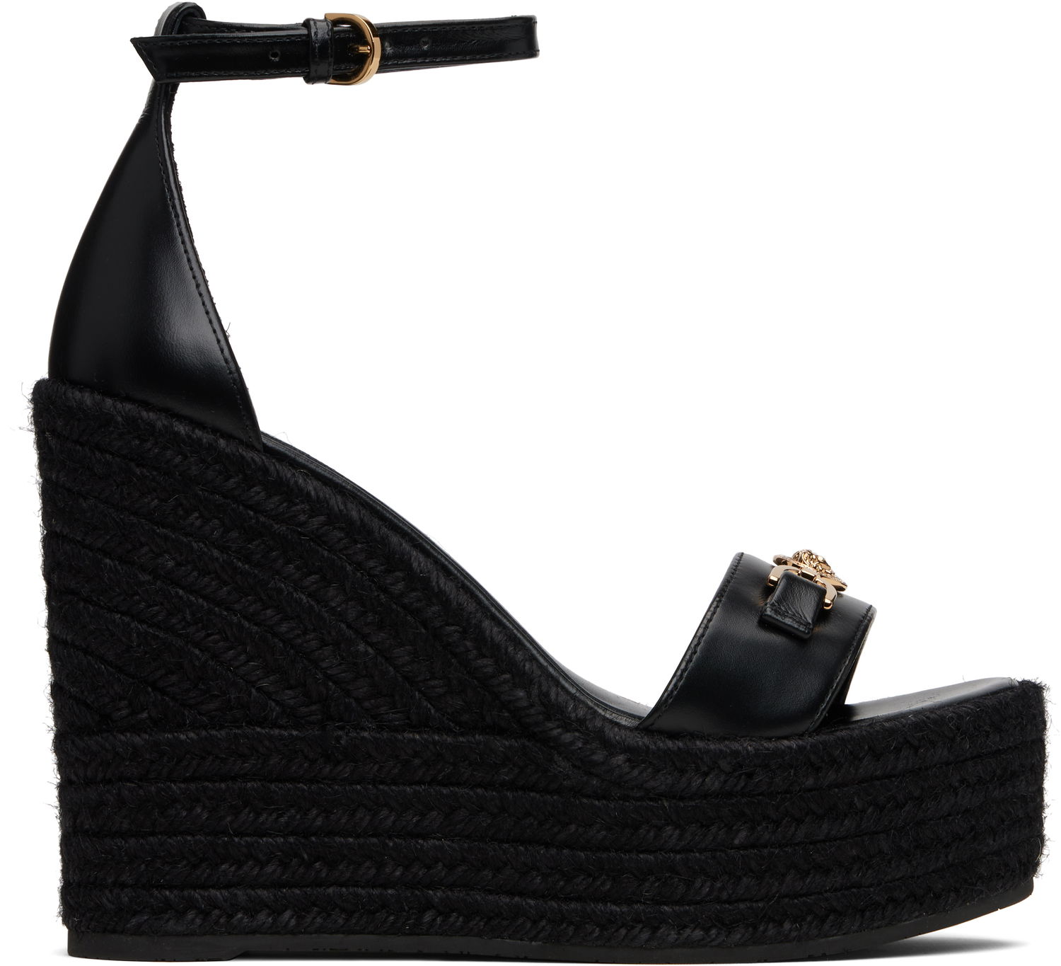 Tennarit ja kengät Versace Medusa '95 Leather Wedge Sandals Musta | 1014100_DVT2P, 0