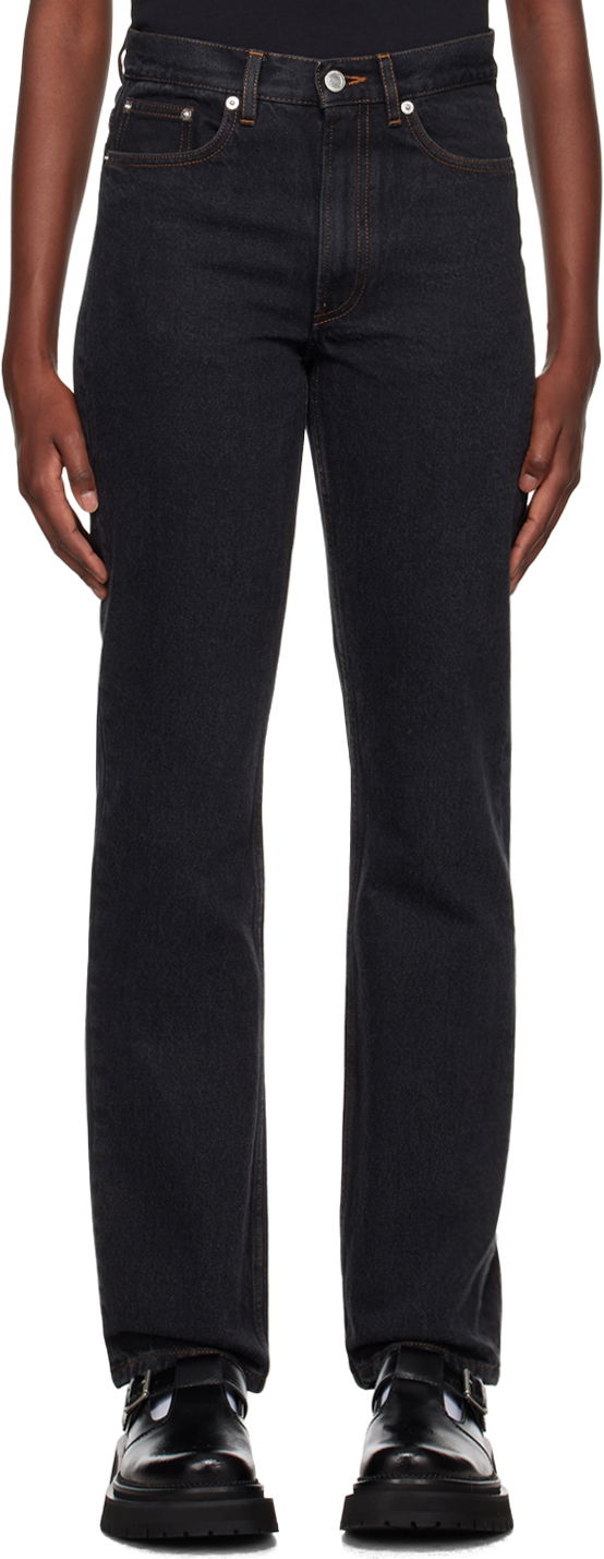 Jeans A.P.C. Molly Straight-Leg Jeans with Contrast Stitching Musta | COGUI-F09187