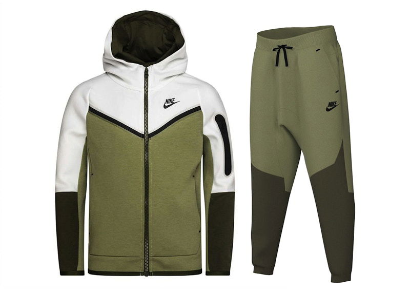Verryttelypuku Nike Kids' Tech Fleece Hoodie & Joggers Set Vihreä | CU9223 121/CU9213 334