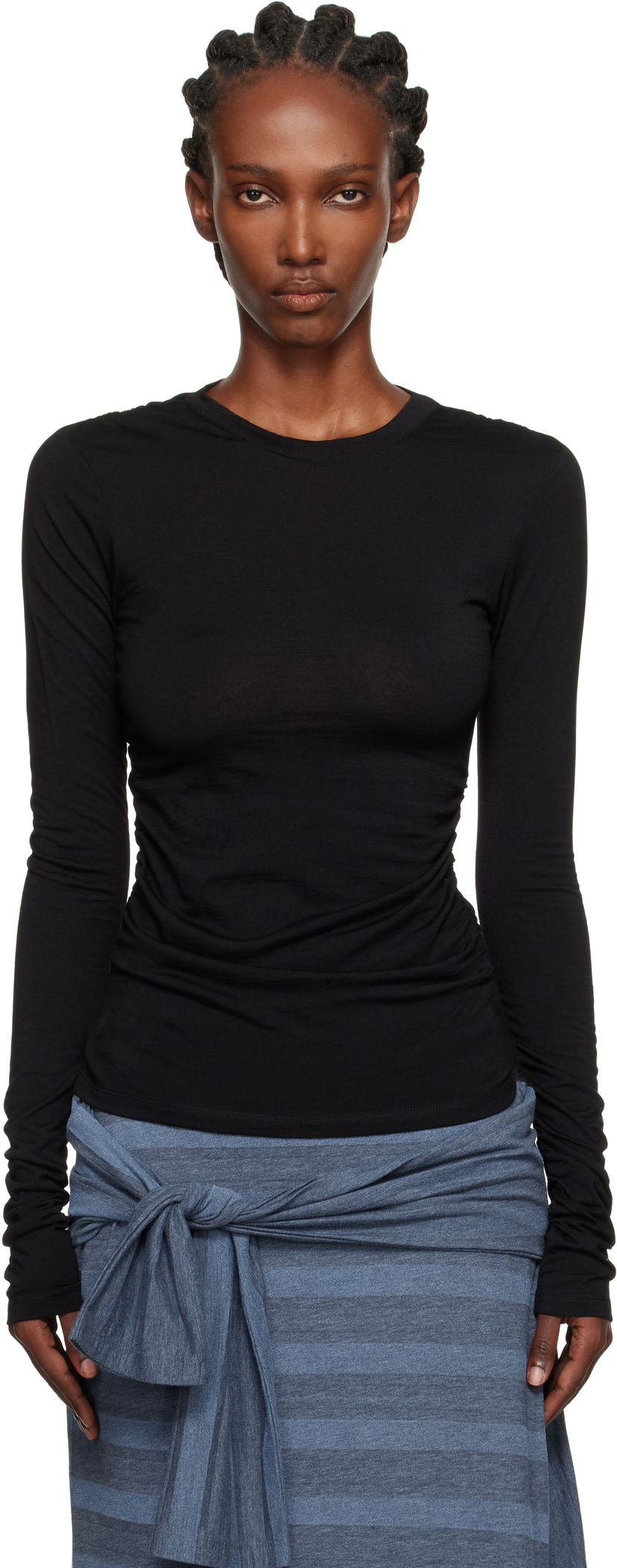 T-paita OUR LEGACY Our Legacy Strain Slim Longsleeve T-Shirt Musta | W4256SIB