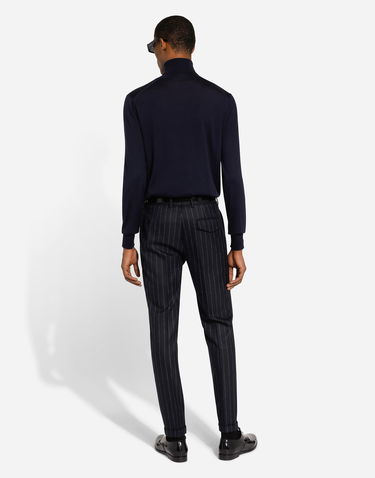 Housut Dolce & Gabbana Dolce & Gabbana Tailored Striped Wool Pants Tummansininen | GP09TTFR21HS8052, 2