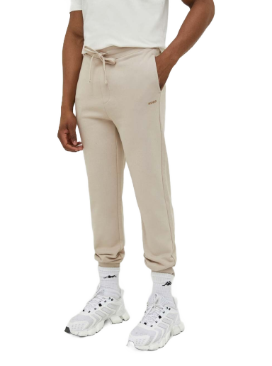 Verryttelyhousut BOSS Cotton-Terry Tracksuit Bottoms with Logo Print Beige | 50489617