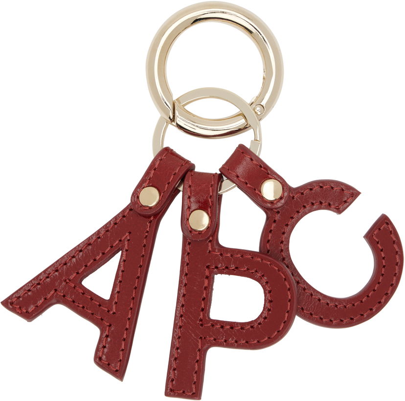 Avaimenperät A.P.C. A.P.C. Lettres 'A.P.C.' Leather Keychain Punainen | PXCCK-F63656