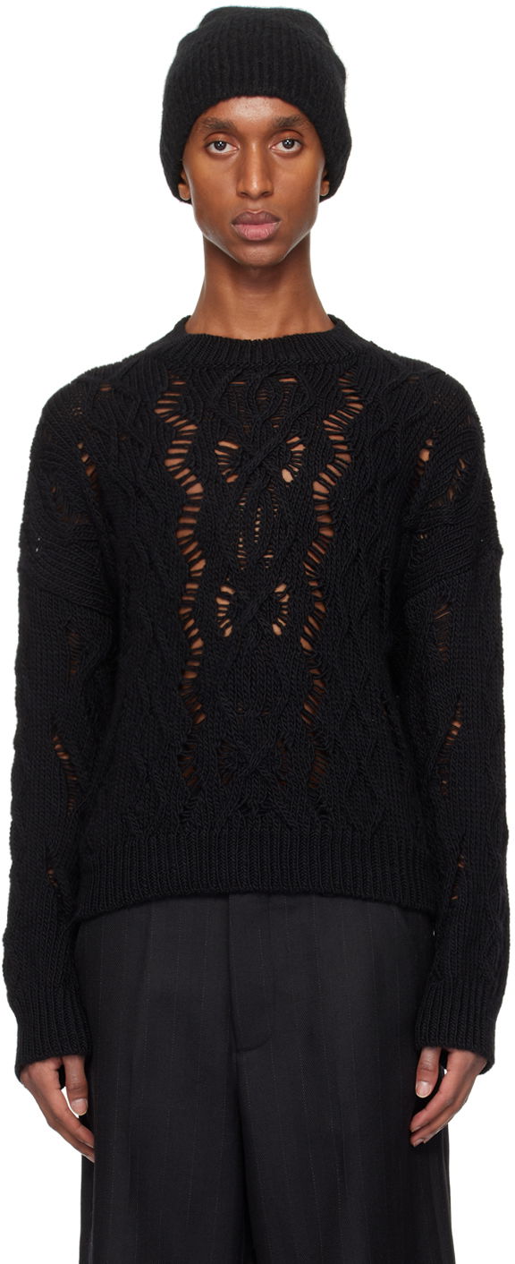 Villapaita OUR LEGACY Cable Sonar Sweater Musta | M4243CB