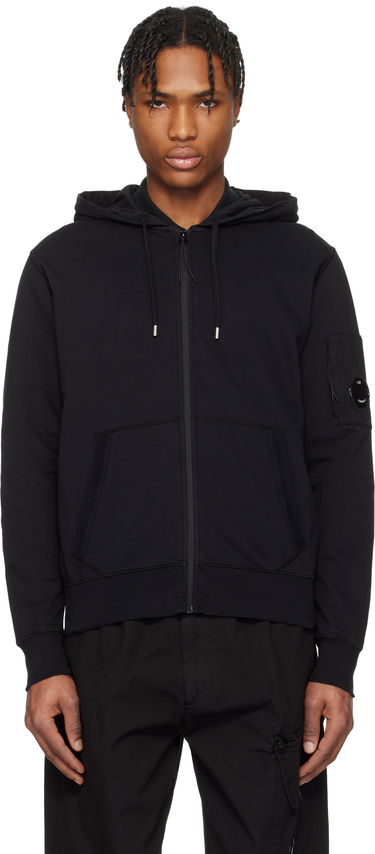 Huppari C.P. Company C.P. Company Light Fleece Full Zip Hoodie Musta | 18CMSS057A-002246G, 0