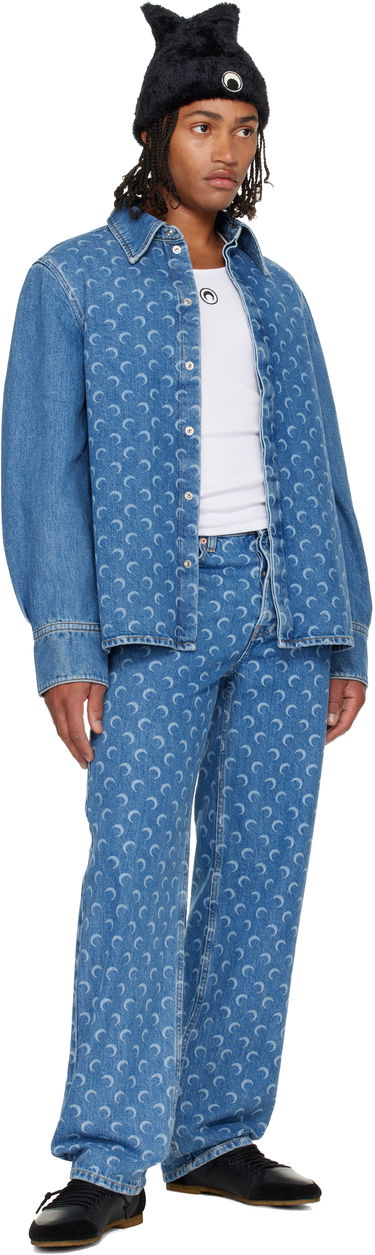 Jeans Marine Serre Moon Laser Baggy Jeans Sininen | MPA070BCDEN0002, 3