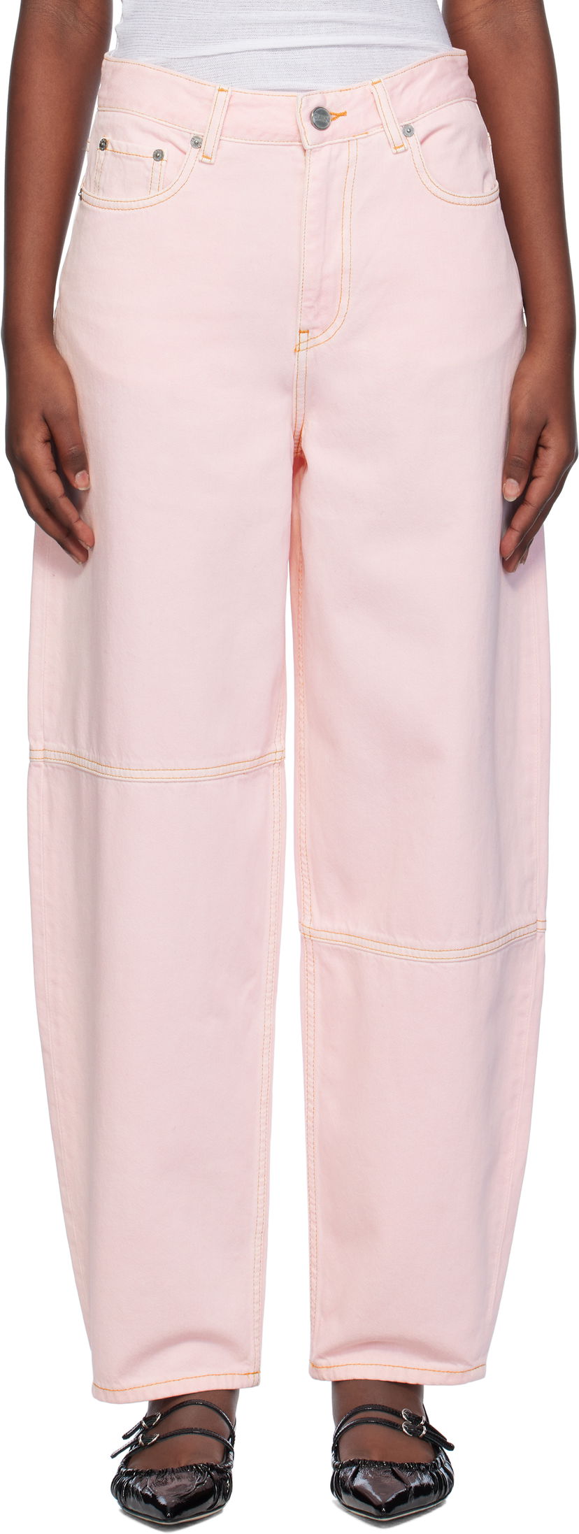 Jeans GANNI Pink Wide Leg Jeans Vaaleanpunainen | J1583