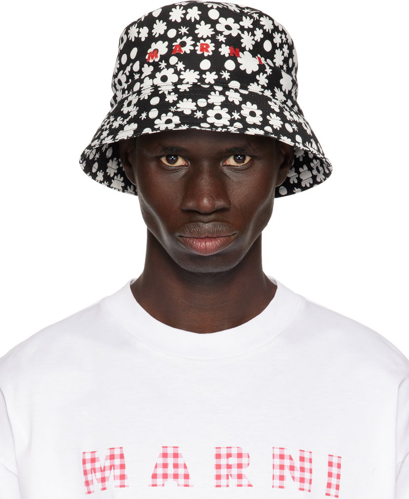 Hattu Marni Marni Pop Fields Bucket Hat Musta | CLZC0110PS UAC016