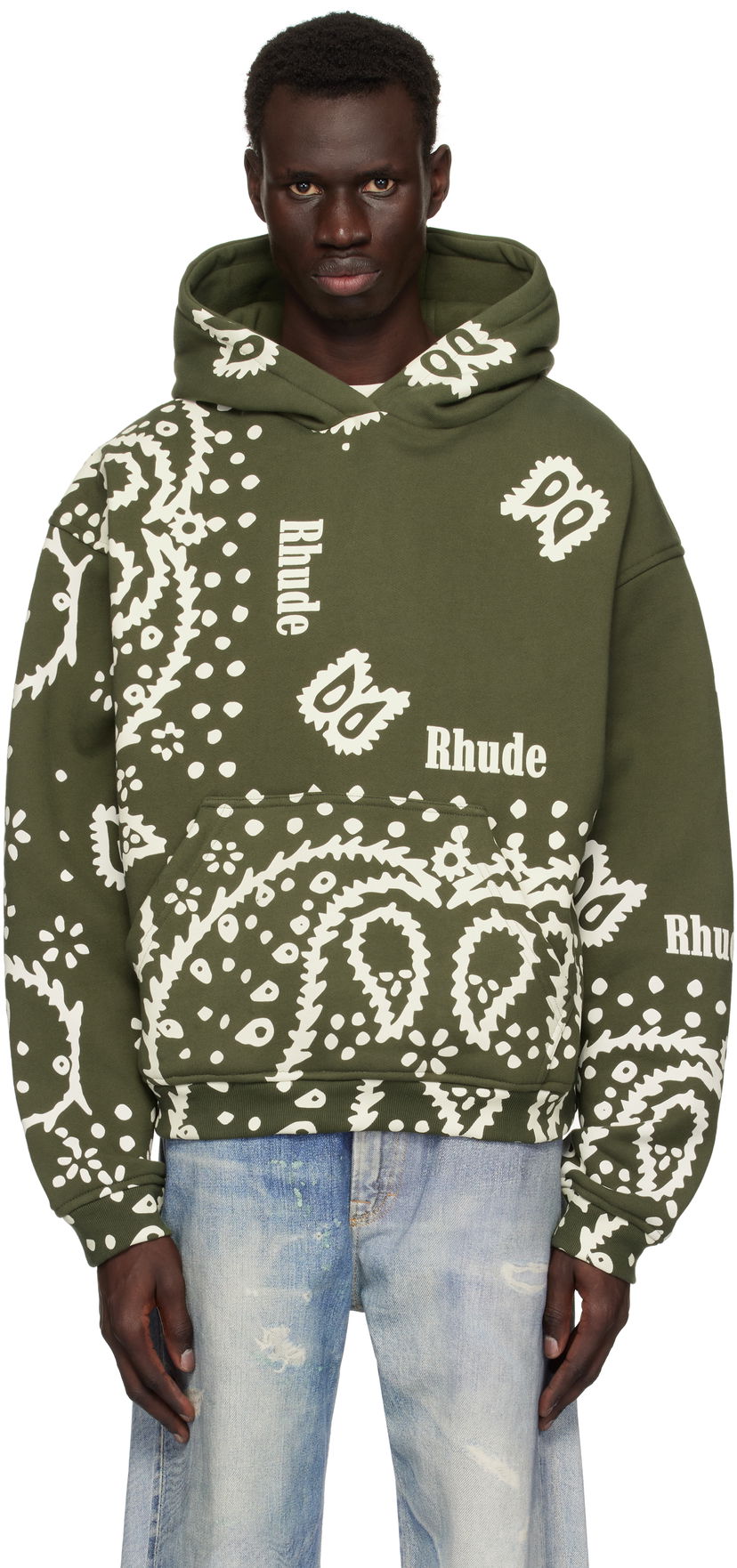 Huppari Rhude Rhude Bandana Print Hoodie Vihreä | RHPS25HO10012