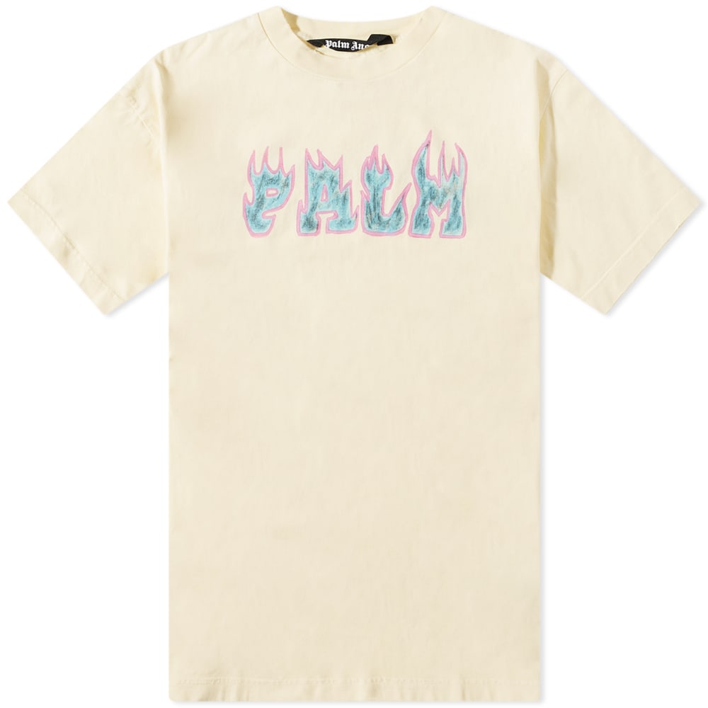 T-paita Palm Angels Flames Tee Beige | PMAA072S23JER0060137, 0