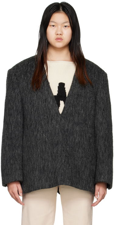 Takki We11done We11done Y-Neck Fuzzy Jacket Harmaa | WD-JK3-22-020-W-DG, 0