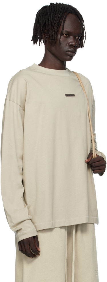 T-paita Fear of God ESSENTIALS Classic Fit Long Sleeve T-Shirt Beige | 125SP254206F, 1