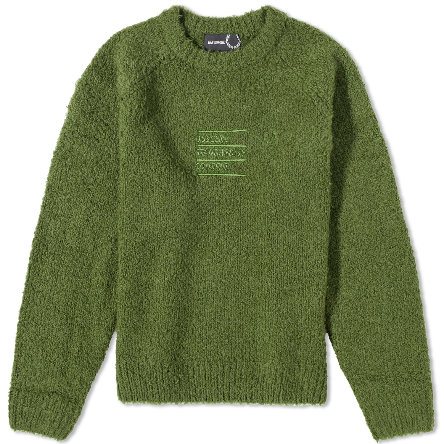 Villapaita Fred Perry Raf Simons x Fluffy Crewneck Vihreä | SK6518-M26, 0