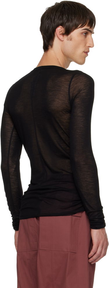 T-paita Rick Owens Rick Owens Concordians Rib LS Sheer T-shirt Musta | RU02E1250 RJWR, 2