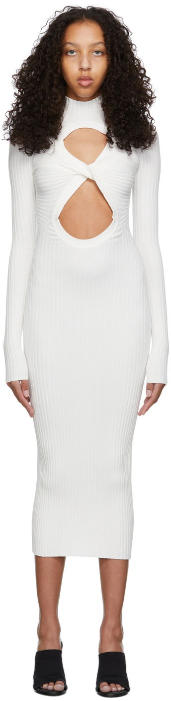 Mekko Dion Lee Dion Lee Figure 8 Cutout Ribbed Knit Midi Dress Valkoinen | A7547R22