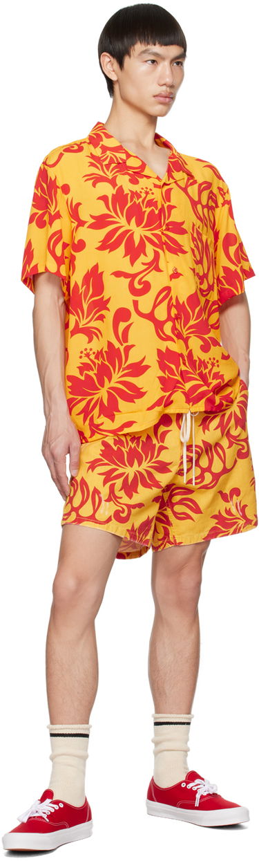 Shortsit ERL Graphic Print Cotton Shorts Keltainen | ERL06P002, 3